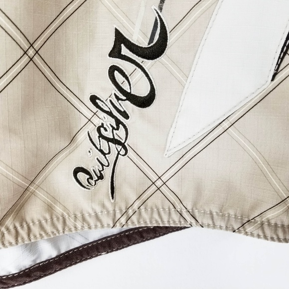 Quicksilver Tan Mix Board shorts Embroidered 40 - Picture 3 of 8